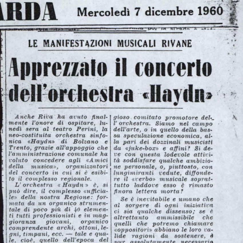 Concerto, Programma di sala, Orchestra Haydn