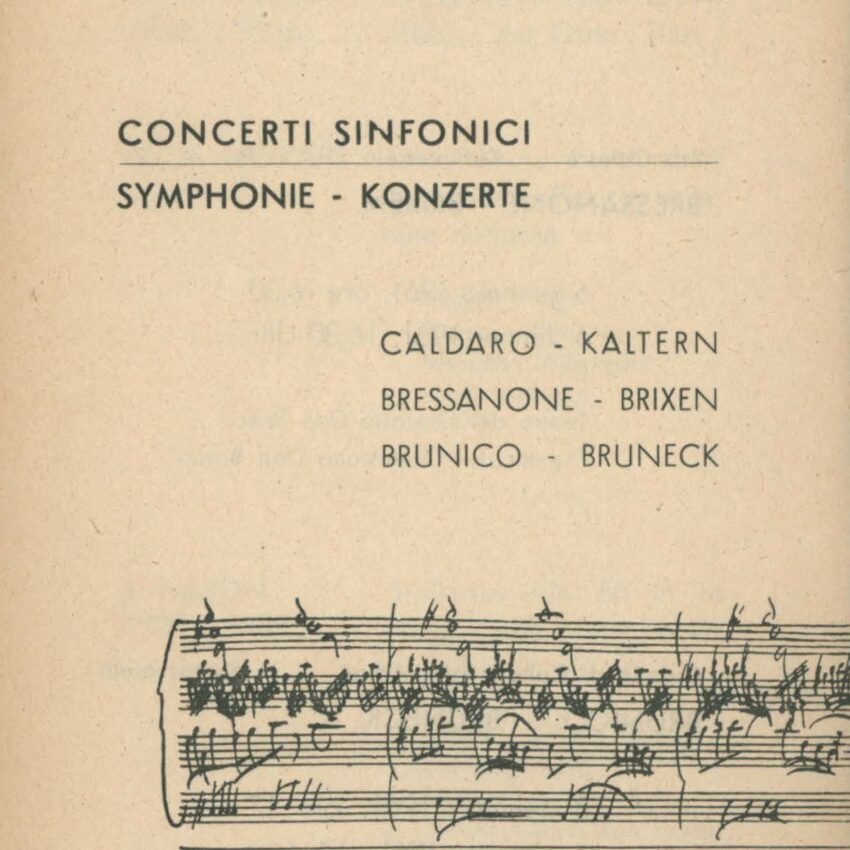 Concerto, Orchestra Haydn, Programma di sala, Caldaro, Bressanone, Brixen, Brunico