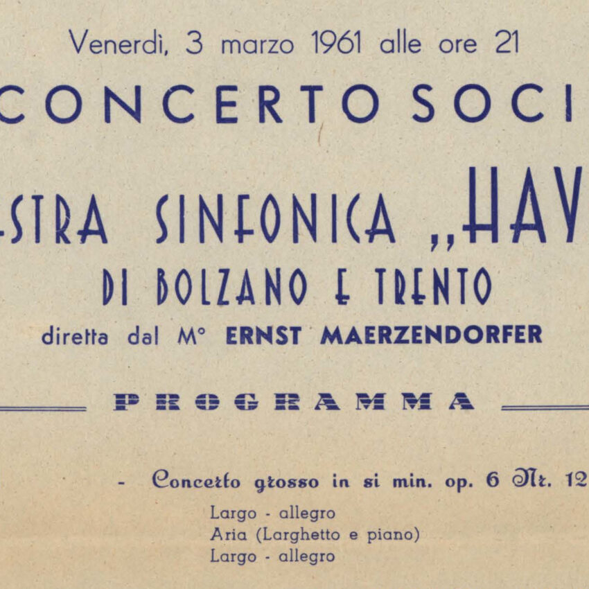 Concerto, Orchestra Haydn, Programma di sala, Trento, Trient