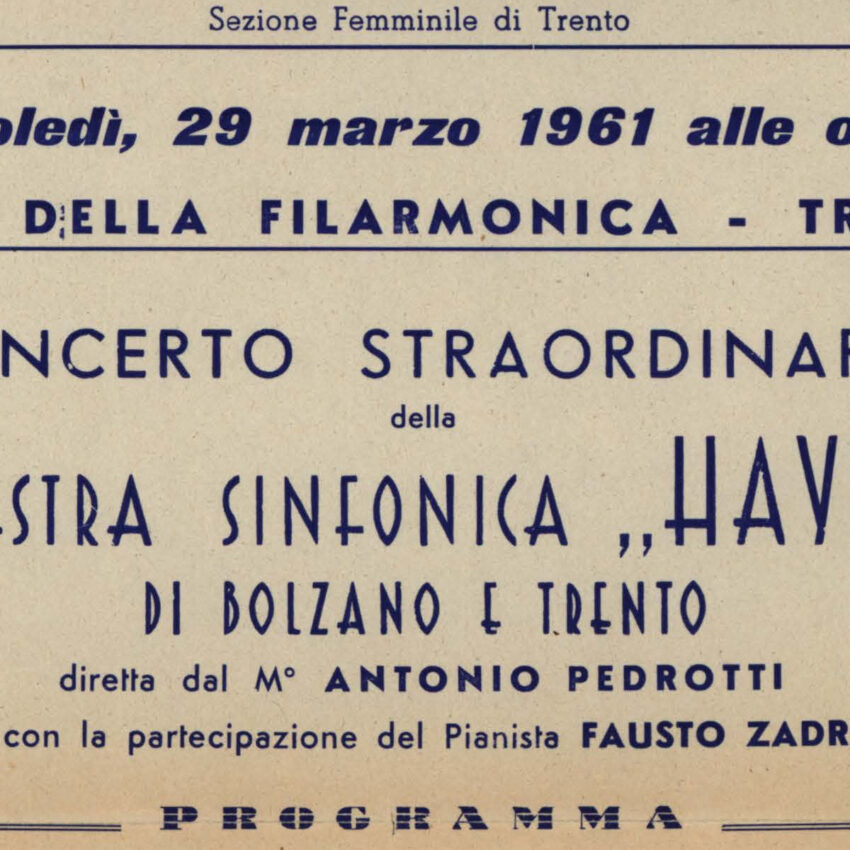 Concerto, Orchestra Haydn, Programma di sala, Trento