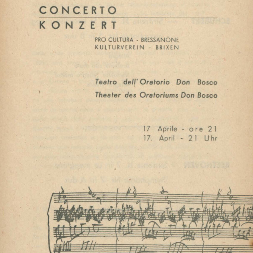 Concerto, Orchestra Haydn, Programma di sala, Bressanone, Brixen, Don Bosco