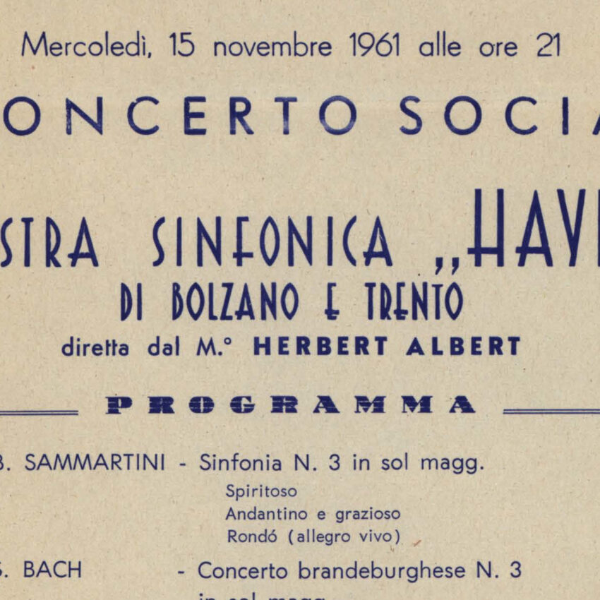 Programma di sala, Orchestra Haydn, Trento, Trient, 1961-1962