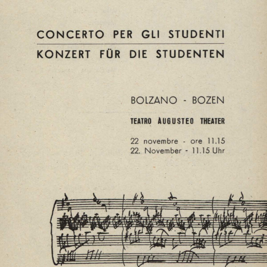 Programma di sala, Orchestra Haydn, Bolzano, Bozen, 1961-1962