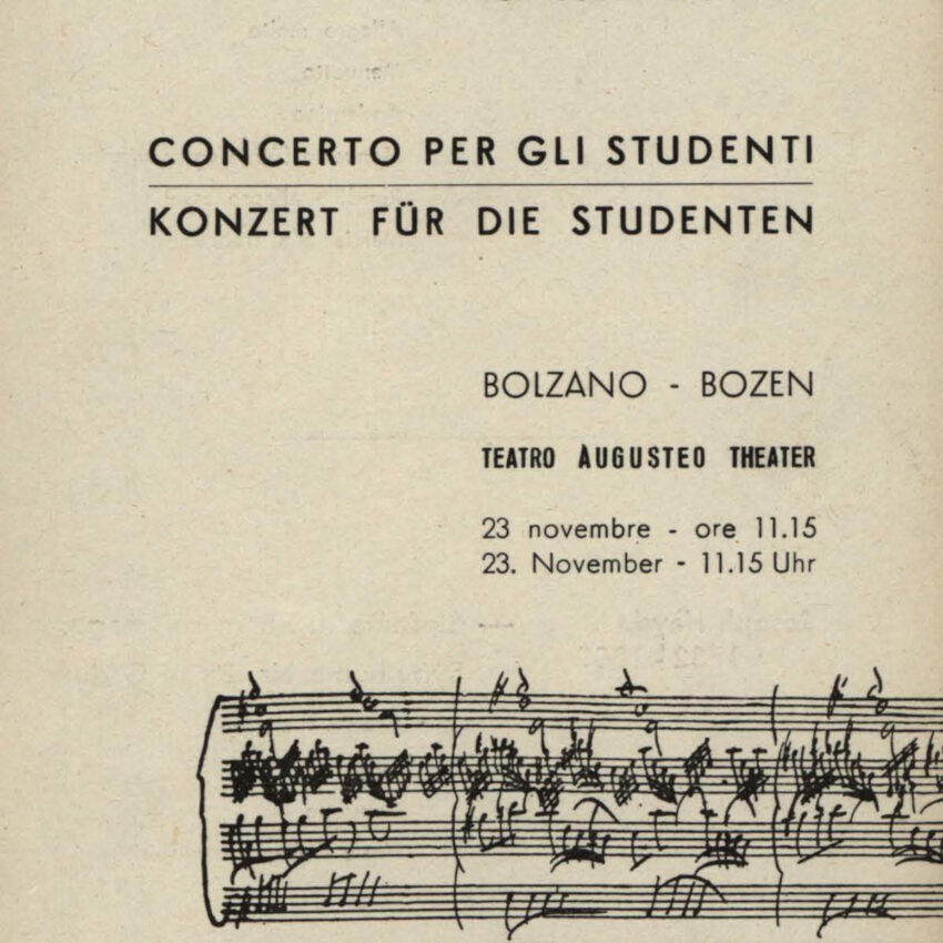 Programma di sala, Orchestra Haydn, Bolzano, Bozen, 1961-1962