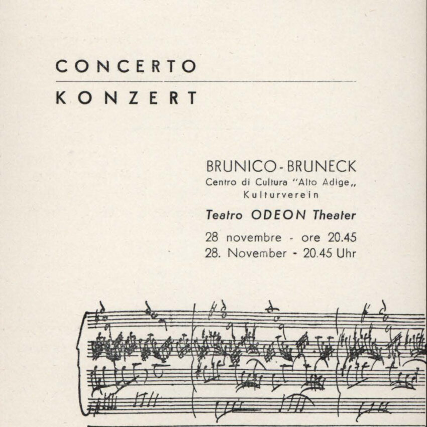 Programma di sala, Orchestra Haydn, Brunico, Bruneck, 1961-1962