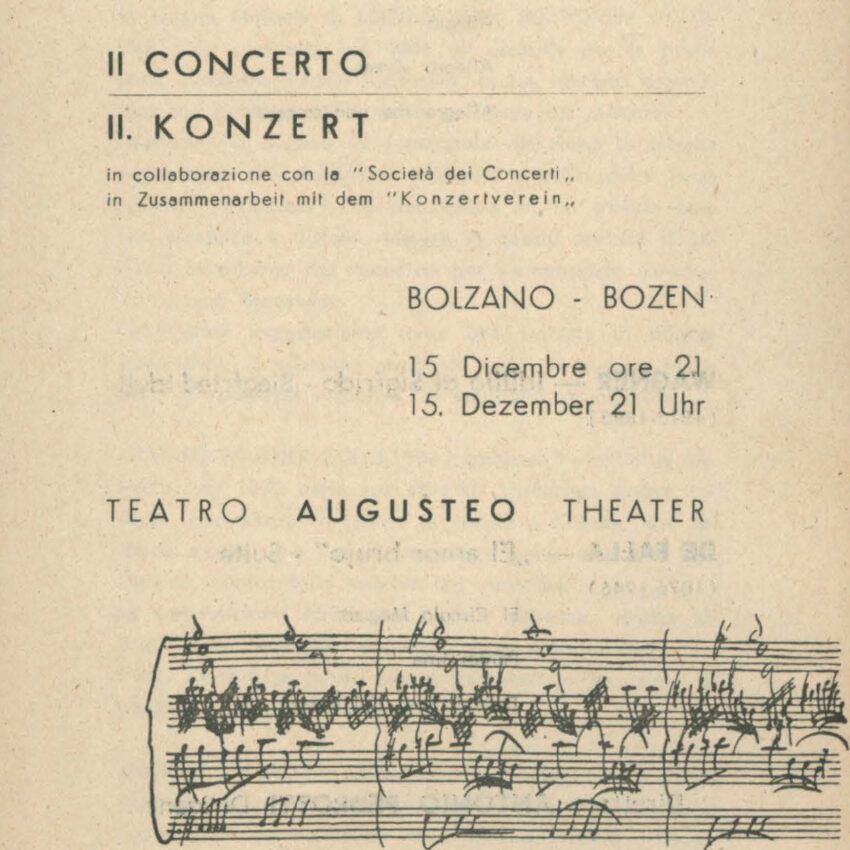 Programma di sala, Orchestra Haydn, Bolzano, Bozen, 1961-1962