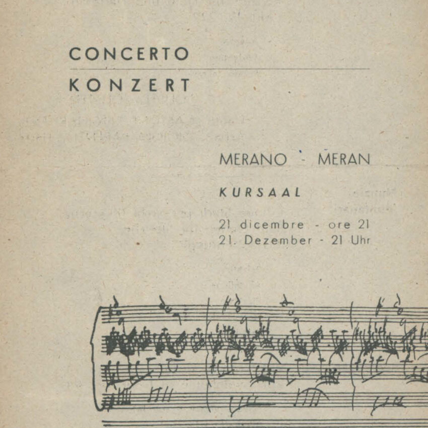 Programma di sala, Orchestra Haydn, Merano, Meran, 1961-1962