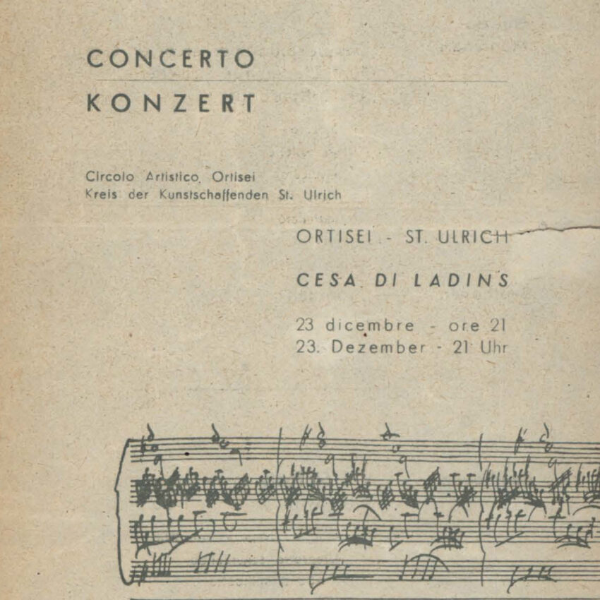 Programma di sala, Orchestra Haydn, Concerto, Ortisei, St Ulrich, 1961-1962