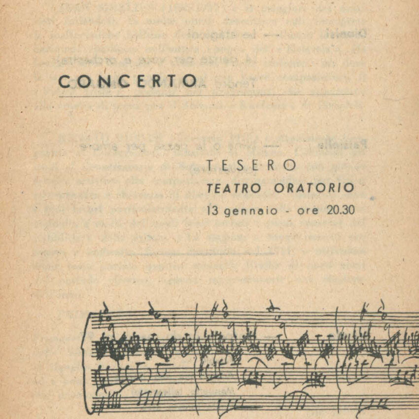 Programma di sala, Orchestra Haydn, Concerto, Tesero, 1961-1962