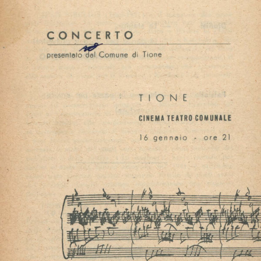 Programma di sala, Orchestra Haydn, Concerto, Tione, 1961-1962