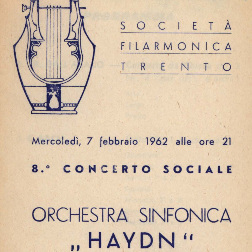 Programma di sala, Orchestra Haydn, Concerto, Trento, Trient