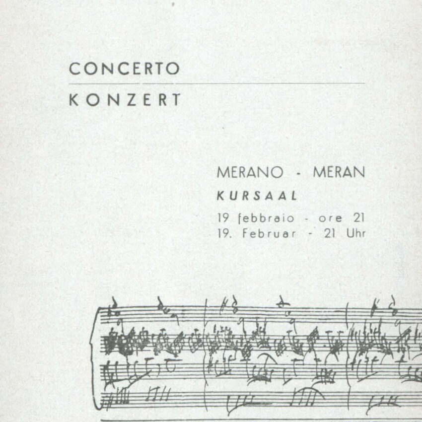 Programma di sala, Orchestra Haydn, Concerto, Merano, Meran, 1961-1962