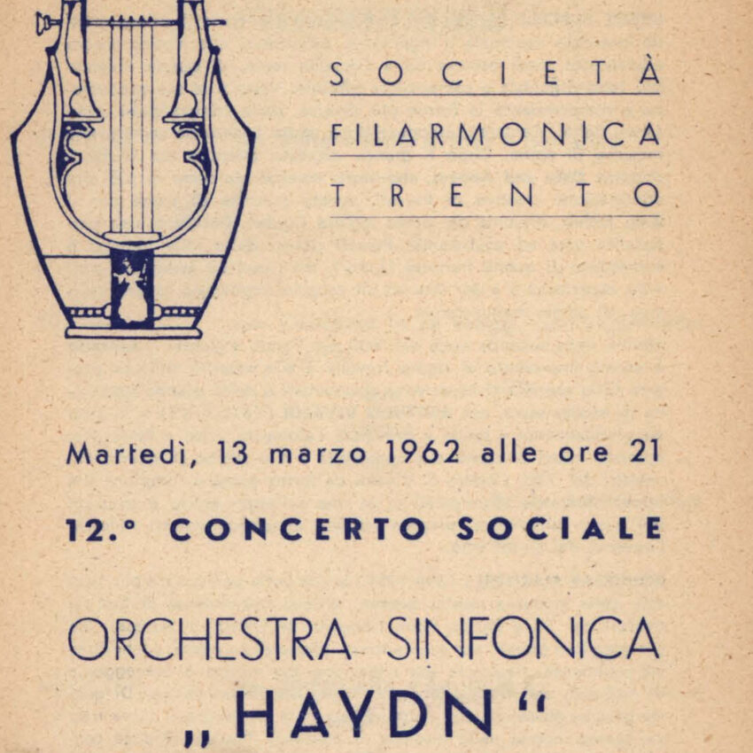 Programma di sala, Orchestra Haydn, Concerto, Trento, Trient, 1961-1962