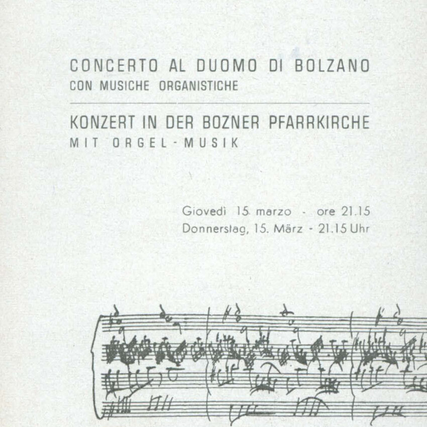 Programma di sala, Orchestra Haydn, Concerto, Bolzano, Bozen, 1961-1962