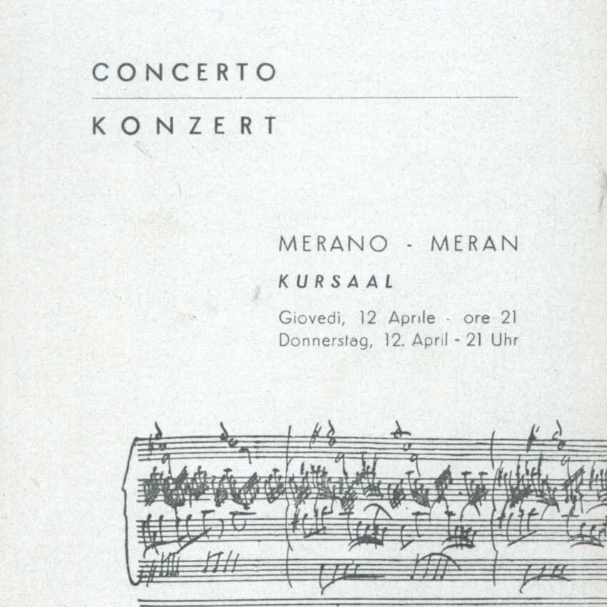 Programma di sala, Orchestra Haydn, Concerto, Merano, Meran, 1961-1962