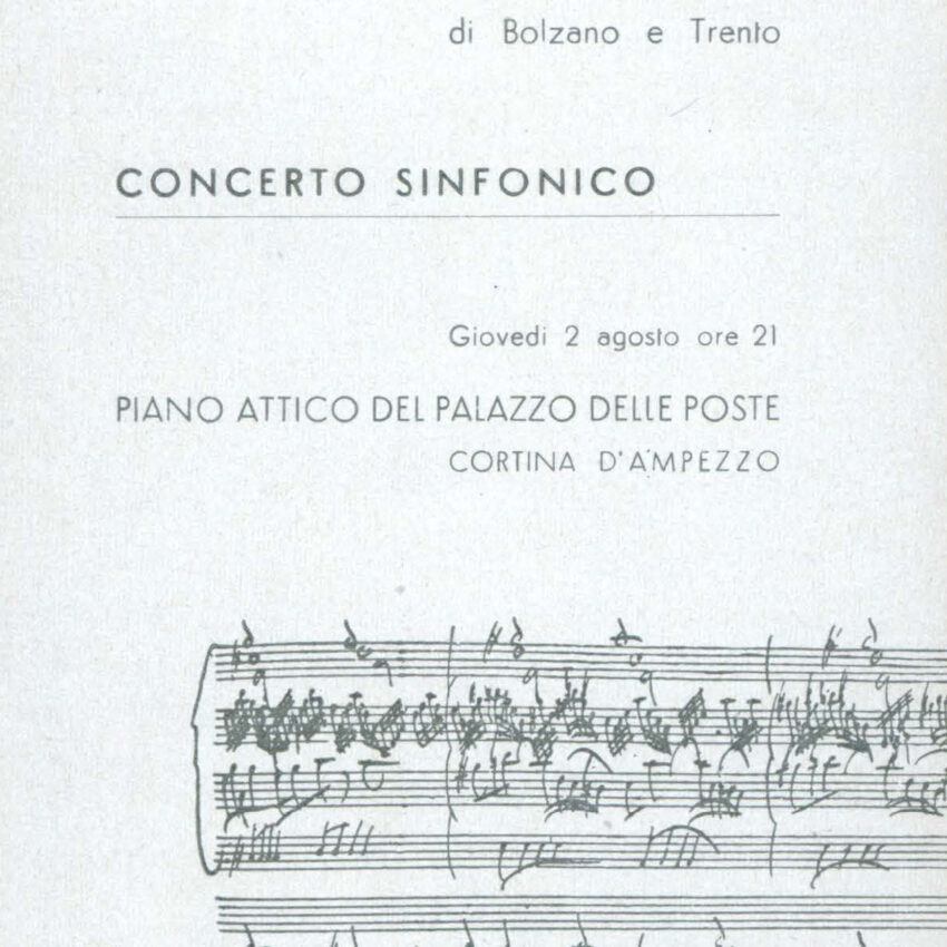 Programma di sala, Orchestra Haydn, Concerto, Cortina d'Ampezzo, 1961-1962