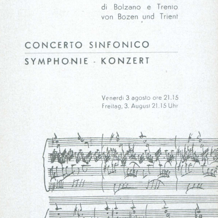 Programma di sala, Orchestra Haydn, Concerto, Siusi, 1961-1962