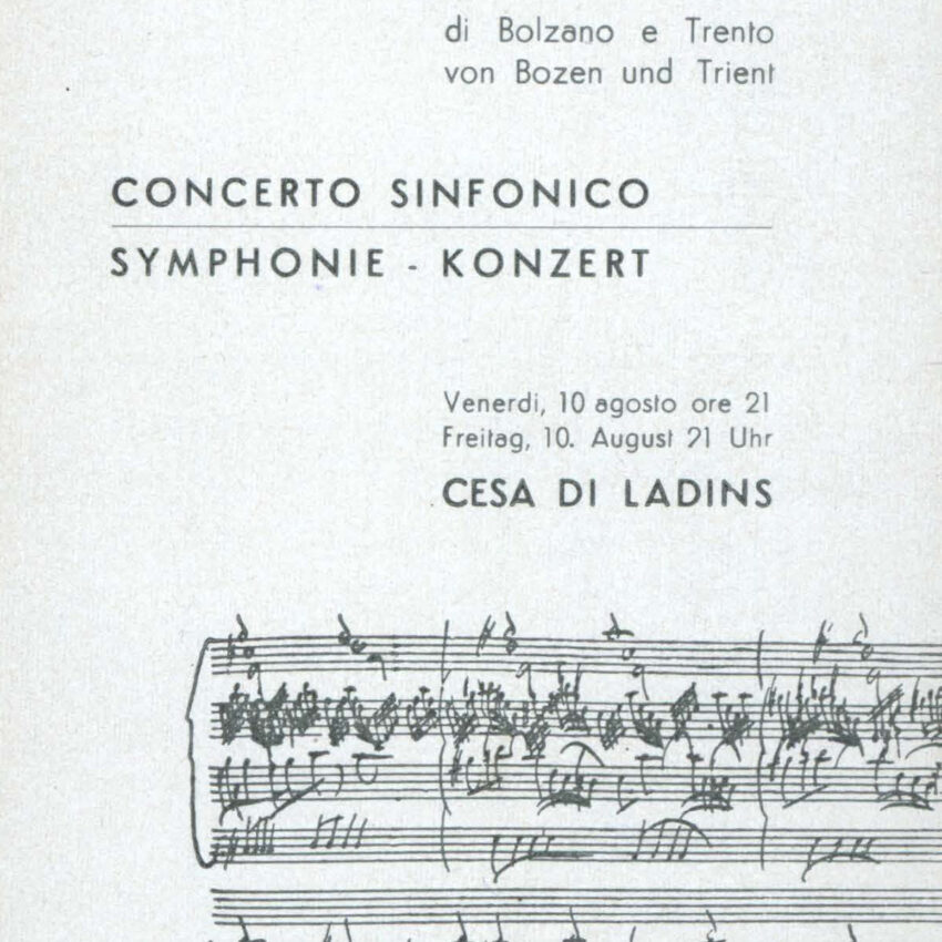 Programma di sala, Orchestra Haydn, Concerto, Ortisei, 1961-1962
