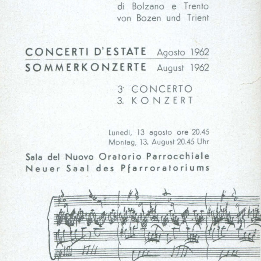 Programma di sala, Orchestra Haydn, Concerto, Funes, 1961-1962