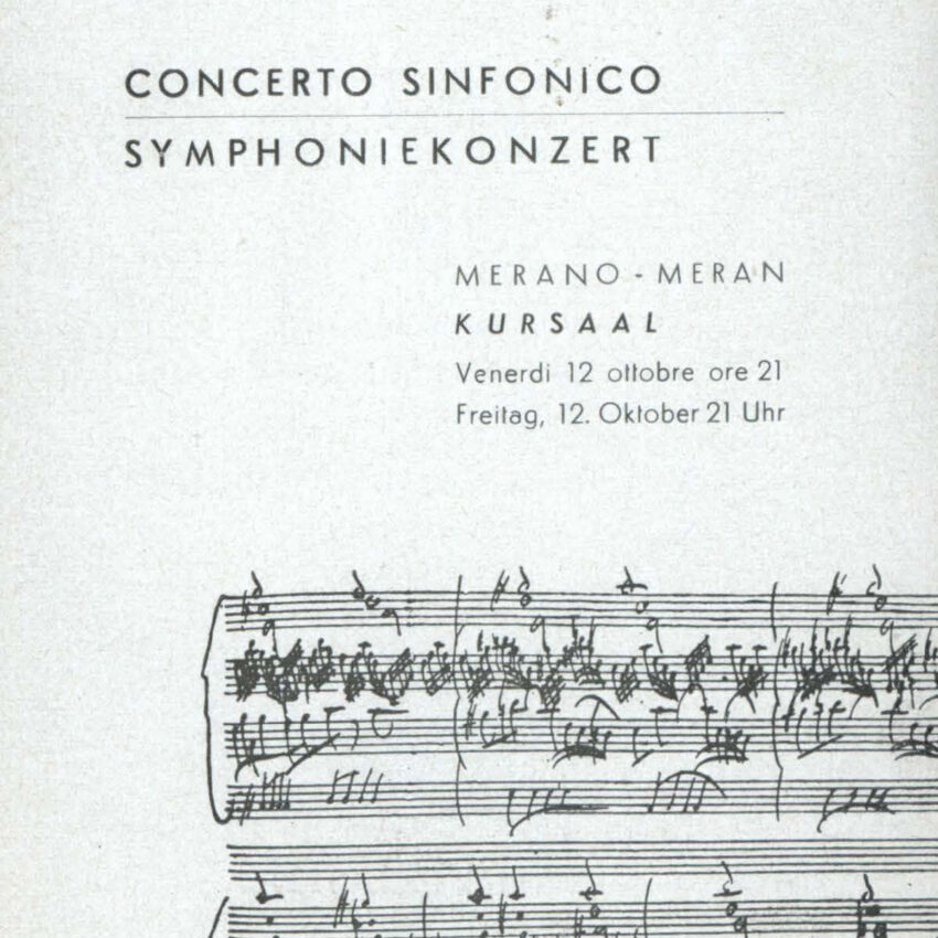 Concerto, Orchestra Haydn, Programma di sala, Merano, 1962-1963