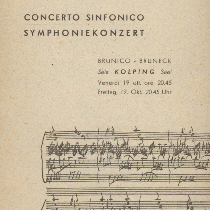 Concerto, Orchestra Haydn, Programma di sala, Brunico, Bruneck, 1962-1963
