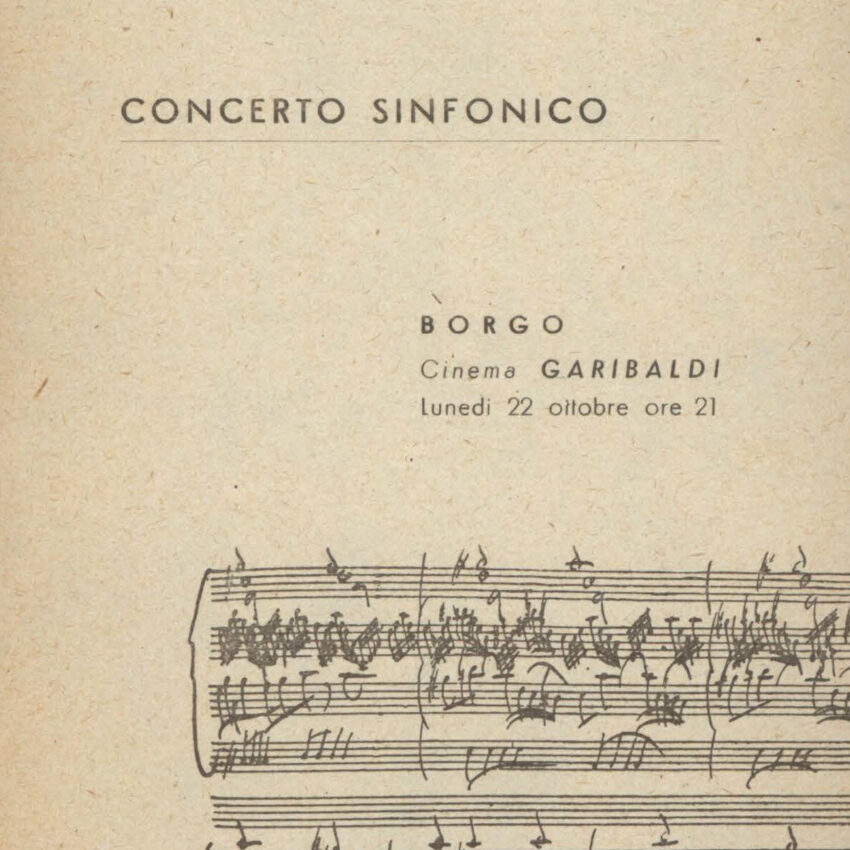 Concerto, Orchestra Haydn, Programma di sala, Borgo Valsugana, 1962-1963
