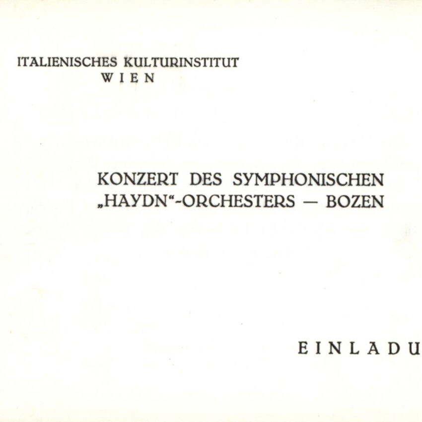 Concerto, Orchestra Haydn, Programma di sala, Vienna, Wien, 1962-1963