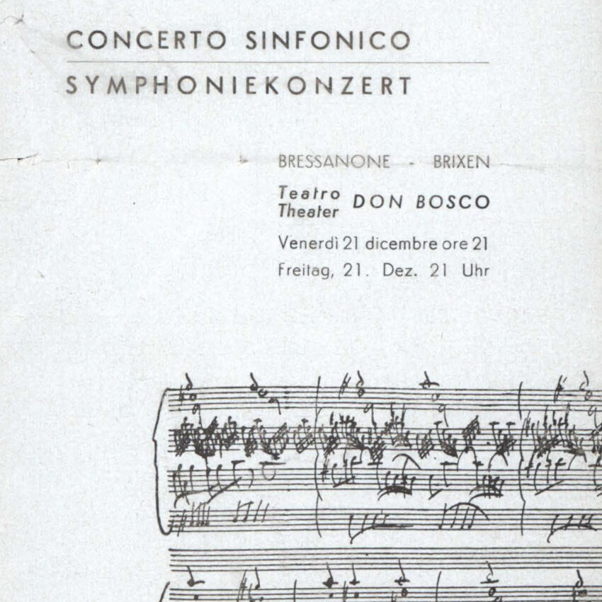 Concerto, Orchestra Haydn, Programma di sala, Bressanone, Brixen, 1962-1963