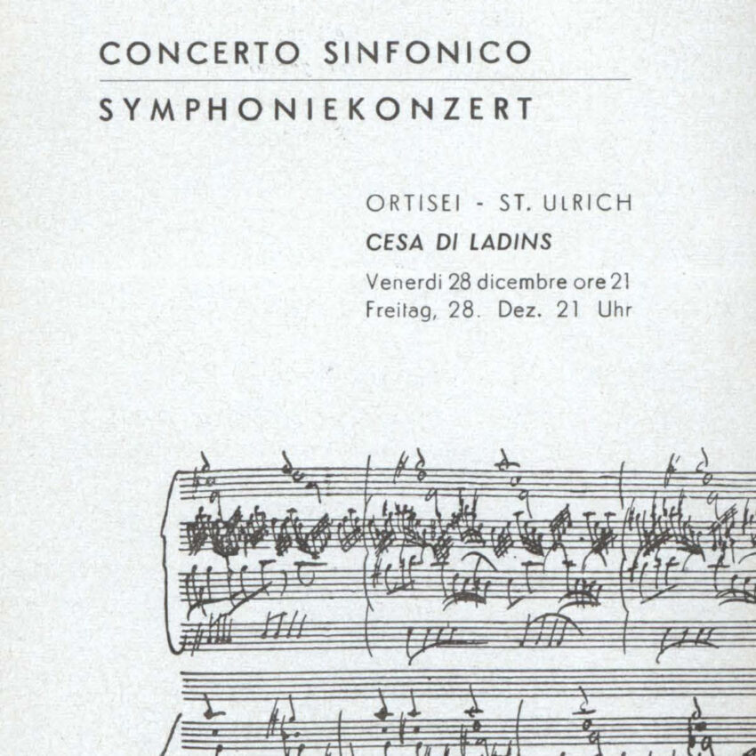 Concerto, Orchestra Haydn, Programma di sala, Ortisei, St. Ulrich, 1962-1963