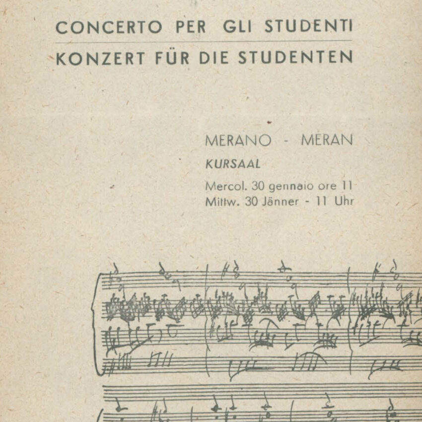 Concerto, Orchestra Haydn, Programma di sala, Meran, Merano, 1962-1963