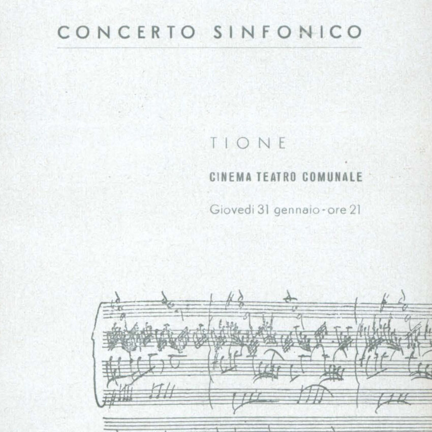 Concerto, Orchestra Haydn, Programma di sala, Tione, 1962-1963
