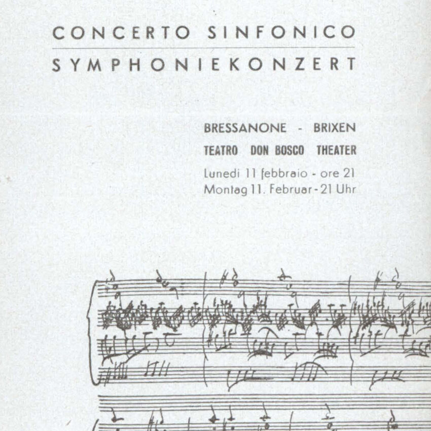 Concerto, Orchestra Haydn, Programma di sala, Brixen, Bressanone, 1962-1963