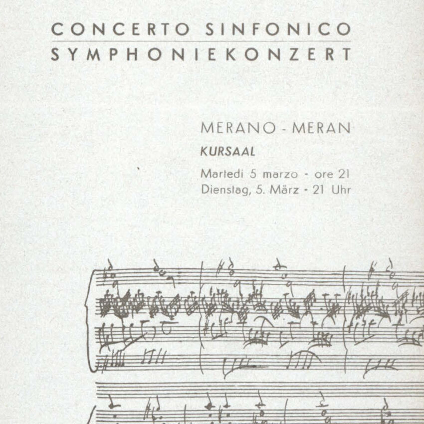 Concerto, Orchestra Haydn, Programma di sala, Merano, Meran, 1962-1963