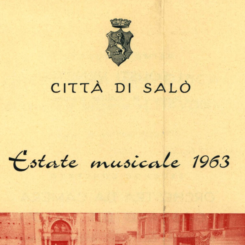 Concerto, Orchestra Haydn, Programma di sala, Salò, 1962-1963