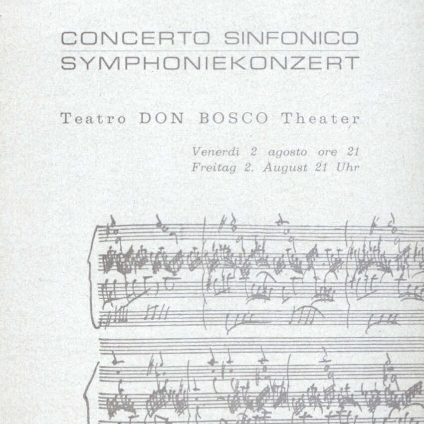 Concerto, Orchestra Haydn, Programma di sala, Bressanone, 1962-1963