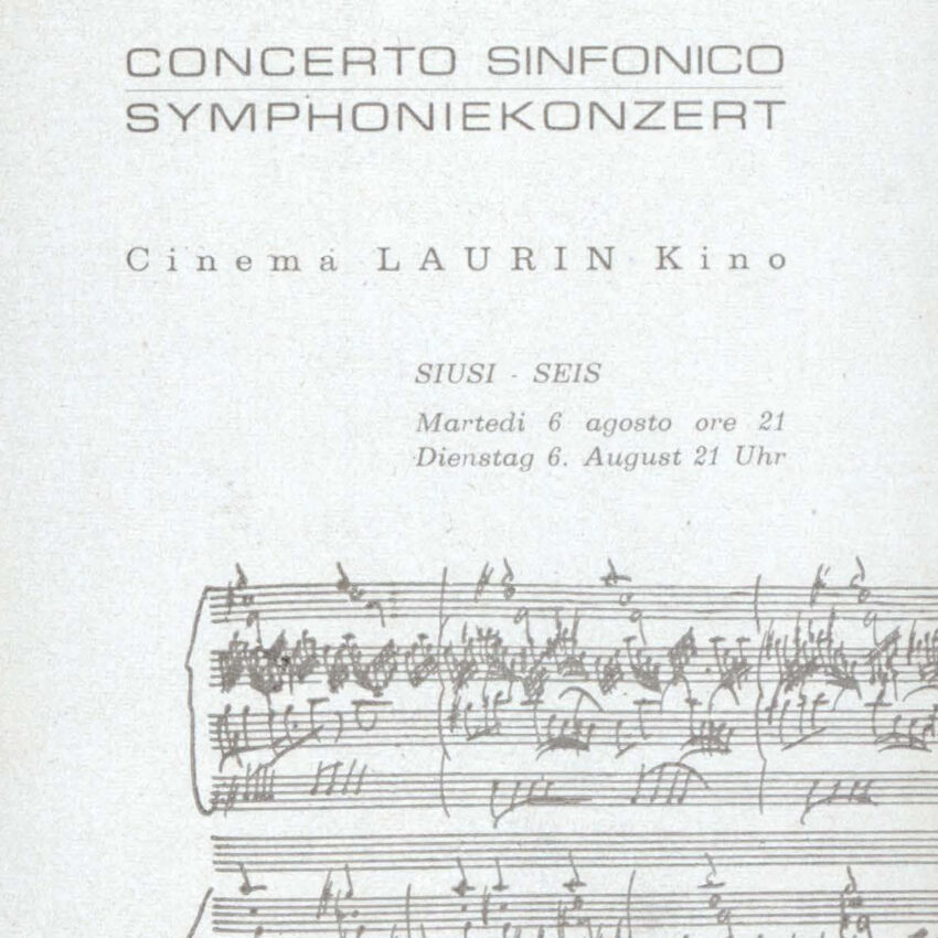 Concerto, Orchestra Haydn, Programma di sala, Siusi, 1962-1963