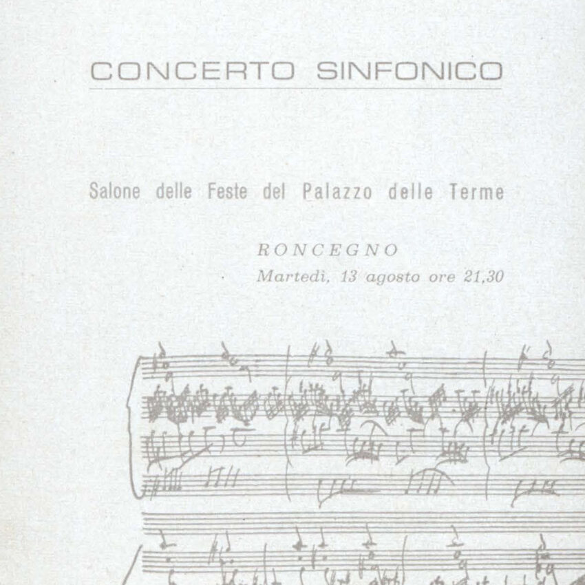 Concerto, Orchestra Haydn, Programma di sala, Roncegno, 1962-1963