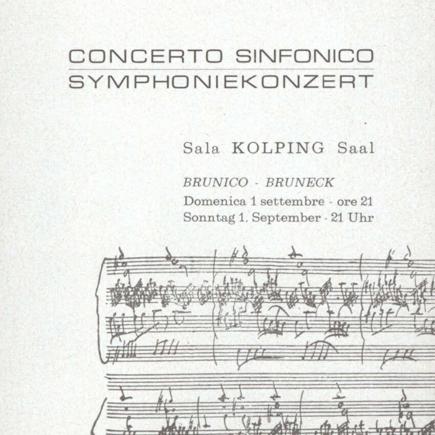 Concerto, Orchestra Haydn, Programma di sala, Brunico, Bruneck, 1962-1963