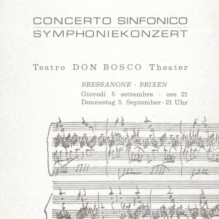 Concerto, Orchestra Haydn, Programma di sala, Bressanone, Brixen, 1962-1963