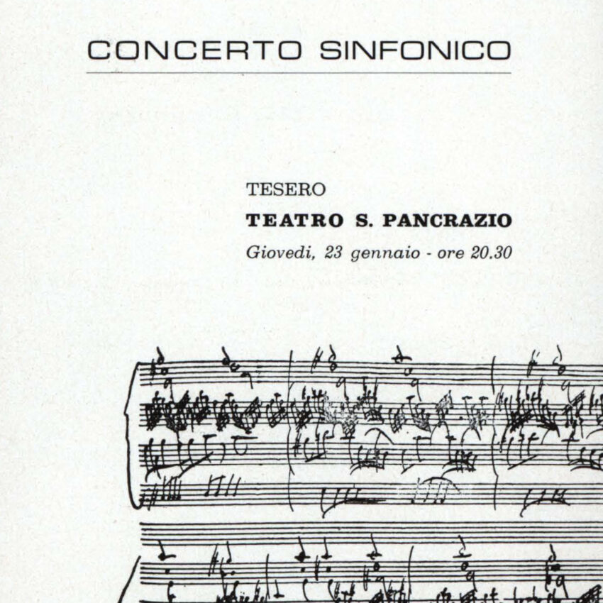 Concerto, Programma di sala, Orchestra Haydn, Tesero, 1963-1964