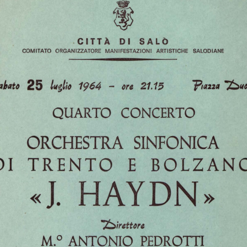 Concerto, Programma di sala, Orchestra Haydn, Salò, 1963-1964