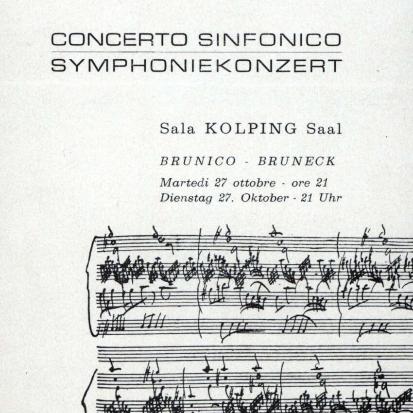 Concerto, Programma di sala, Orchestra Haydn, Brunico, Bruneck, 1964-1965