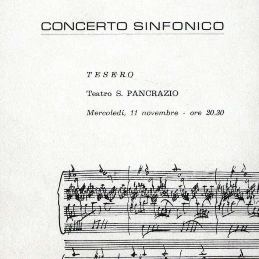 Concerto, Programma di sala, Orchestra Haydn, Tesero, 1964-1965