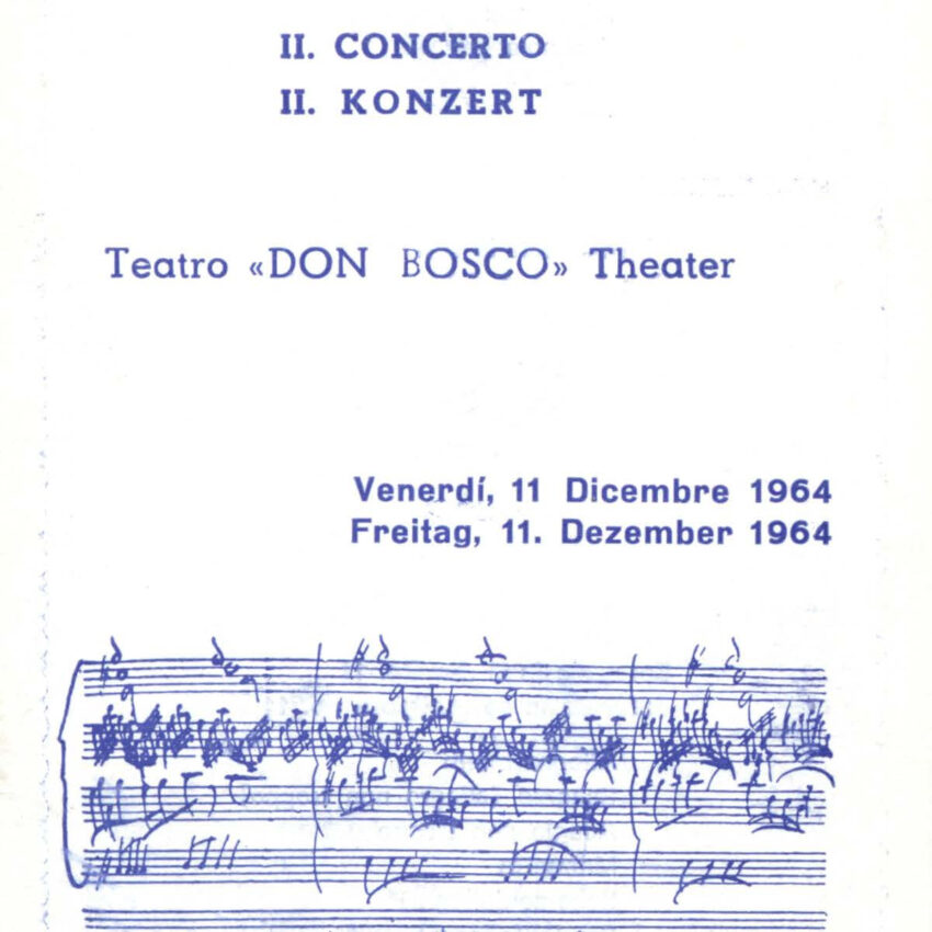 Concerto, Programma di sala, Orchestra Haydn, Bressanone, Brixen, 1964-1965