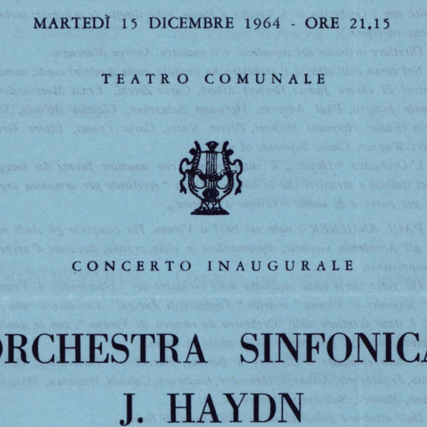 Concerto, Programma di sala, Orchestra Haydn, Treviso, 1964-1965