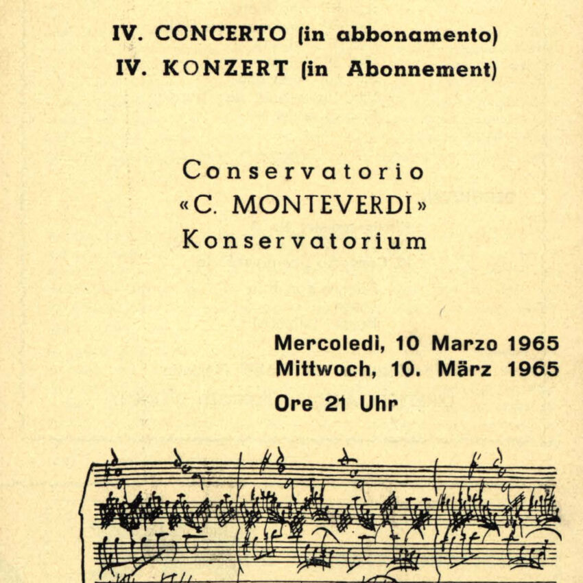 Concerto, Programma di sala, Orchestra Haydn, Bolzano, Bozen, , 1964-1965