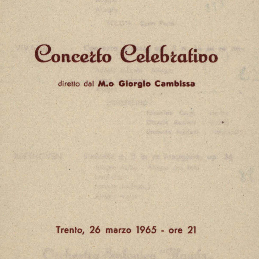 Concerto, Programma di sala, Orchestra Haydn, Trento, Trient, 1964-1965