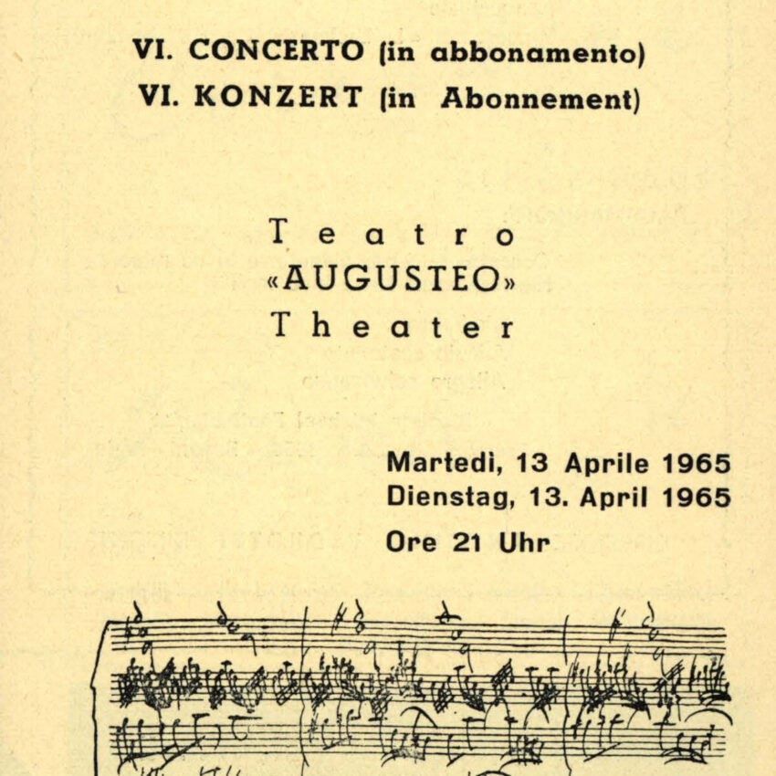 Concerto, Programma di sala, Orchestra Haydn, Bolzano, Bozen, 1964-1965