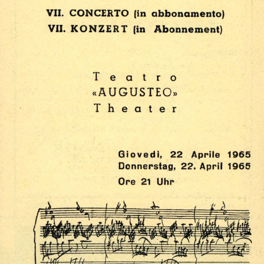 Concerto, Programma di sala, Orchestra Haydn, Bolzano, Bozen, 1964-1965