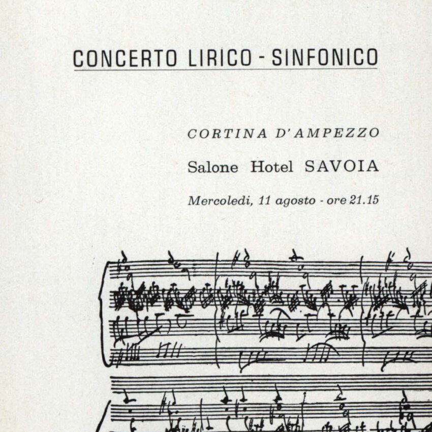 Concerto, Programma di sala, Orchestra Haydn, Cortina D'Ampezzo, 1964-1965